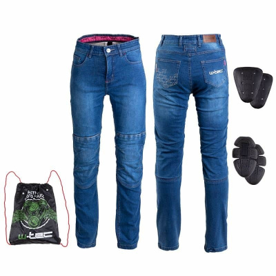 Dámske moto jeansy W-TEC GoralCE Farba modrá, Veľkosť XXL