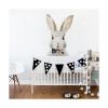 Detská nálepka na stenu s motívom králika Štefana s farebnou mašľou na krku sivá XXL