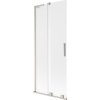 Mexen Velar L, 2-krídlová posuvná vaňová zástena 85 x 150 cm, 8mm sklo námraza, brúsená oceľ, 896-085-003-31-97