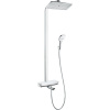 HANSGROHE Raindance E Showerpipe nástenný sprchový systém s vaňovým termostatom, horná sprcha 1jet 360 x 190 mm, ručná sprcha 3jet, biela/chróm, 27113400