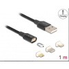 Delock Magnetická USB nabíjecí kabelová sada pro 8 Pin Lightning™ / Micro USB / USB Type-C™ černá 1 m