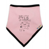 Detský bavlnený šatka na krk Baby Nellys, Baby Little Star - ružový Baby Nellys 8596309179766