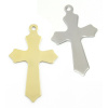 Ocelový Tag Kříž 43x26x1mm - Light Gold RL