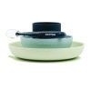 Nattou Set jedálenský silikónový bez BPA 4 ks Zeleno-modrý
