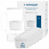 Sklenená filtračná kanvica Wessper D2 BOROSILICATE 3l biela + 6x filter