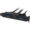 Adaptér AKASA MB interný, USB 3.1 interný kábel adaptéra Gen2 a dva porty Gen1 typu A, 50 cm AK-CBUB52-50BK