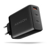 Axagon AXAGON ACU-DPQ100, GaN nabíječka do sítě 100W, 3x port (USB-A + dual USB-C), PD3.0/PPS/QC4+/Apple, černá