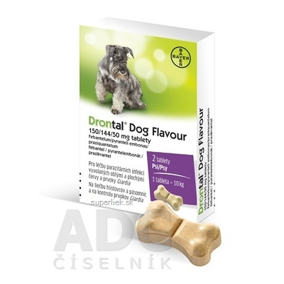 Drontal Dog Flavour 150/144/50 mg tablety tbl 1x2 ks, 4007221042433