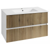 Aqualine PANEDA STRIP umývadlová skrinka 89,5x55x45,2cm, dub emporio, PN390