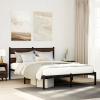 vidaXL Posteľný rám bez matraca s čelom hnedý dub 137x190 cm - Hnedá - 217250-208441
