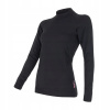 Sensor double face merino wool dl ruk zip čierna