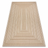 Dywany Łuszczów FLAT 48962265 Sisalový koberec Geometrický - prírodná béžová farba slamy, šnúrka 200x290 cm