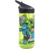 Minecraft fľaša na pitie, fľaša na vodu, džús so slamkou Tritan 620 ml, motív Creeper, značka STOR