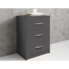 Nočný stolík s 3 zásuvkami Pepe, šedý grafit