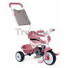 Trojkolka s opierkou Be Move Comfort Tricycle Pink Smoby s EVA kolesami a vodiaca tyč s taškou ružová od 10 mes