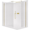 CERANO - Sprchová zástena Walk-in Onyx TL/P - 8 mm - hranatá vzpera - zlatá kartáčovaná, ryhované sklo - 120x50 cm