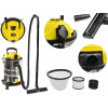 Vysávač priemyselný na sucho a na mokro 25l, so zásuvkou + príslušenstvo, 1.800 W, GEKO