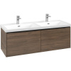 VILLEROY & BOCH Subway 3.0 závesná skrinka pod dvojumývadlo, 2 zásuvky, s LED osvetlením, 1272 x 478 x 429 mm, Arizona Oak, C567L1VH