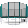 Trampolína 500 cm s vonkajšou ochrannou sieťou a schodíkmi + vrecko na obuv Aga SPORT PRO MRP1016DG - tmavozelená