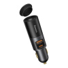Baseus Share Together Rýchla nabíjačka do auta so zásuvkou zapaľovača, 2x USB, 120 W (sivá)