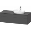 DURAVIT L-Cube závesná skrinka pod umývadlo na dosku (umývadlo vpravo), 4 zásuvky, 1420 x 550 x 482 mm, grafit matný, LC4875049490000