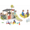 Set hracie centrum a obojstranná hojdačka Multisport Fun Center Life Smoby so 150 cm šmykľavkou a basketbal so športovým setom