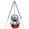 Green Home kotlík na guláš meď 1,2 mm 30 l, Green Home pokrievka nerez 50 cm INOX, Green Home teleskopická trojnožka 120-170 cm CLASSIC, naberačka antikor INOX