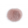 Kožušinový brmbolec s pútkom Ø6 cm pudrová 1ks