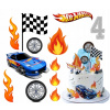 Výtlač na tortu cukrová hmota HOT WHEELS