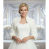 Kožušinové svadobné bolerko - biele: B-42, veľ. S Rozmer: S