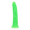 RealRock Slim Realistic Dildo with Suction Cup Glow in the Dark 20 cm Green