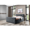 Čalúnená posteľ boxspring MATRAGI + vrchný matrac - grafit / 200x200