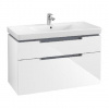 Villeroy & Boch Subway 2.0 - Umývadlová skrinka, 99x59x45 cm, 2 zásuvky, Glossy White A91510DH