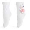 BE SNAZZY Biele ponožky s aplikáciou zajačika v šatách Veľ. 23-29