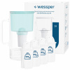 Sklenená filtračná kanvica Wessper D2 BOROSILICATE 3l mätová + 5x filter