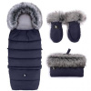 COTTONMOOSE Set zimný fusak, rukavice a rukávník Combi Blue