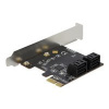 Delock 4 Port SATA PCI Express x1 Karte - Low Profile Formfaktor (90010)