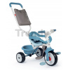 Trojkolka s opierkou Be Move Comfort Tricycle Blue Smoby s EVA kolesami a vodiaca tyč s taškou modrá od 10 mes