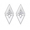 For Silver Geometrické trojuholníkové náušnice so zirkónom - Striebro 925