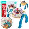 LEAN Toys Edukačný interaktívny stôl so stavebnou plochou 2v1 modrý