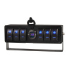 Multiprepínač 12V / 24V - 6x spínač Rocker / 2x USB zásuvka / voltmeter