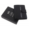 GROSSO Kožená pánska matná peňaženka čierna RFID so zápinkou v krabičke