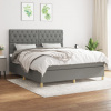 vidaXL Boxspring posteľ s matracom tmavosivá 160x200 cm látka - Sivá - 166926-101286