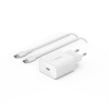 Belkin 25W PD 3.0 PPS USB-C nab. + USB/USB-C kabel WCA004vf1MWH-B6