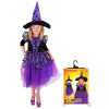 Rappa Karnevalový kostým čarodějnice/halloween fialová s rukávy vel. M