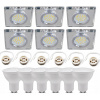 Bodové svetlá, bodovky - 6x sada halogénových sklenených štvorcov + LED (6x sada halogénových sklenených štvorcov + LED)