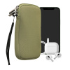 kwmobile Universal telefon Pouch Size XXL - 7 - Neoprene smartphone Pouch with Zip - Water-Repellent Mobile Pouzdro na telefon - Sleeve in šedo-zelená