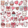 CUKROVÁ TLAČ jedlý obrázok na tortu Cukrová hmota KAWAII Mačky Emotikon 35