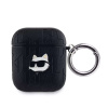 Karl Lagerfeld PU puzdro s reliéfom Choupette Head pre AirPods 1/2 Black