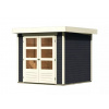 Drevený domček KARIBU ASKOLA 2 (38648) antracit LG3204 - m2 - m - 75kg/m2 - plexisklo - ks - ks - ks - 16mm - m2 - ks - nie - nie - pultová (plochá) - dvojkrídlové na pántoch - 2ks - 1,95m - 19mm - KA